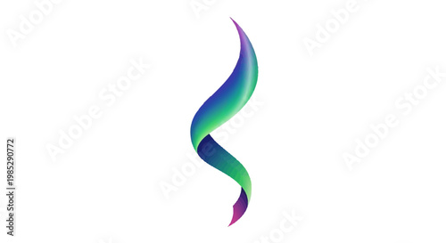 Vibrant rainbow colored swirl design element.