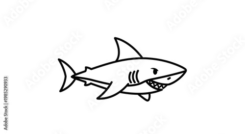 A cartoon illustration of a shark.