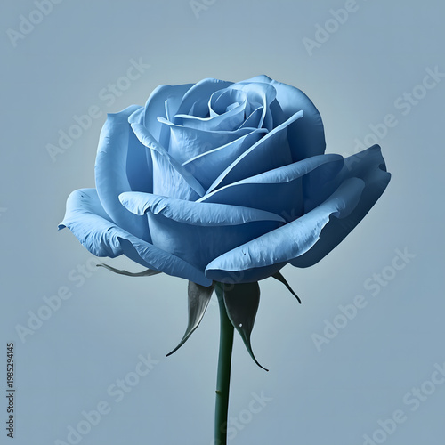 rose on blue background