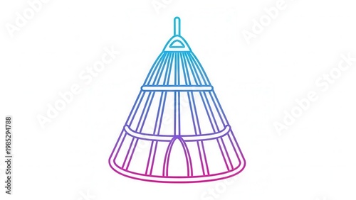 Modern gradient outline of a shuttlecock for badminton game elements and sport designs