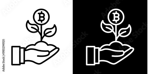 Crypto Investment Icon Set White Style Collection