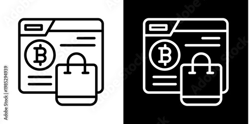 Crypto Online Store Icon Set White Style Collection