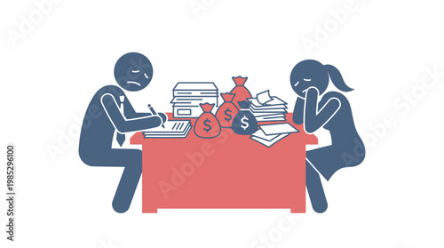 Sad People Dealing With Finances and Money