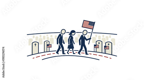 Memorial Day Parade in a Cemetery
