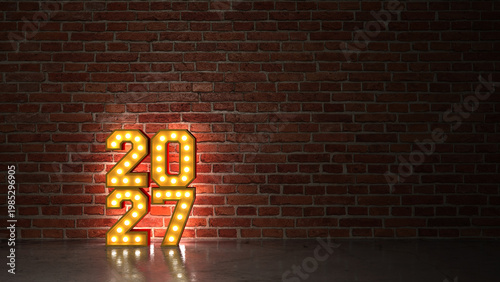 New Year 2027 Creative Design Concept - 3D Rendered Image