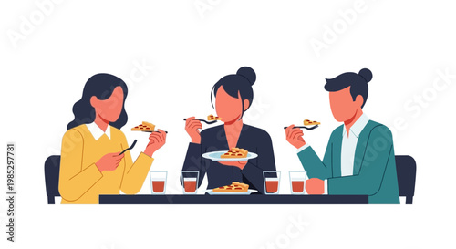 Group of Friends Enjoying Sushi Dinner at Table
