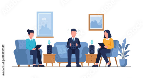 Modern Business Meeting with Diverse Professionals in Conference Room