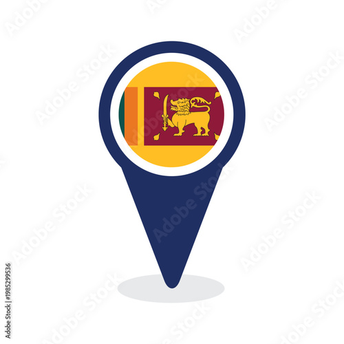 Map Pointer with sri lanka flag