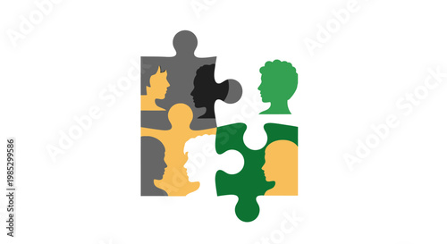 Jigsaw Puzzle Pieces Together.
