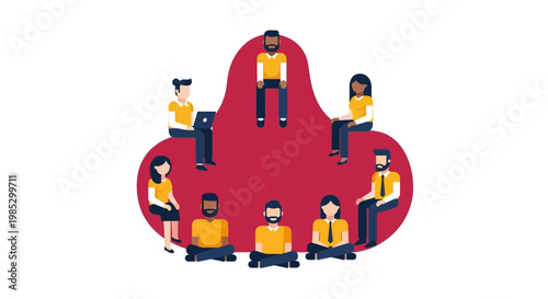 Diverse People on Red Cloud.