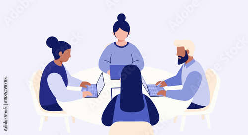 People sitting around table.