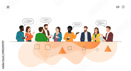 Diverse group of people meeting.