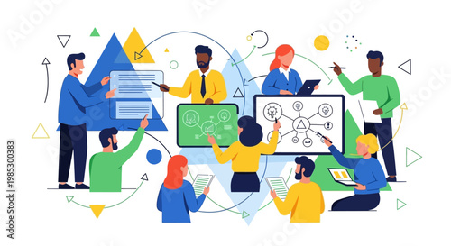 Diverse team working together collaboratively.