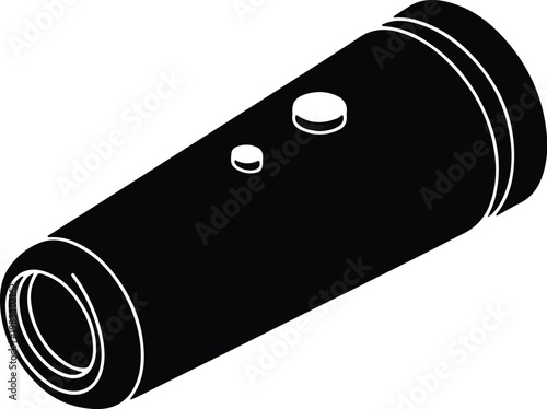Silhouette of a portable handheld flashlight for emergency light vector design