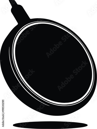 Silhouette of a professional makeup compact mirror for beauty vector design