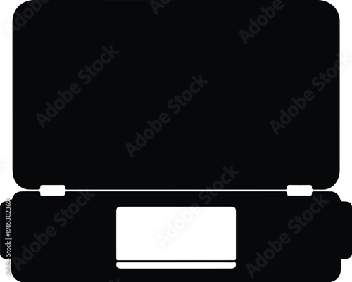 Silhouette of an open compact powder makeup case vector design