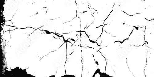 Cracked concrete wall texture with deep fracture lines.