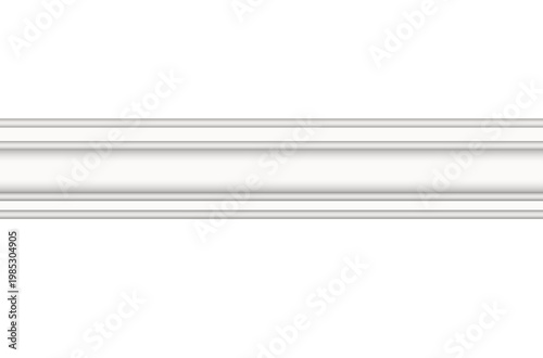 Tableau sur toile White Decorative Baseboard Moulding Wall Trim Panel Isolated PNG Transparent Bac