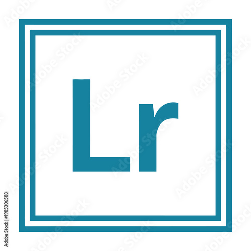 Adobe Lightroom logo on white background with blue border