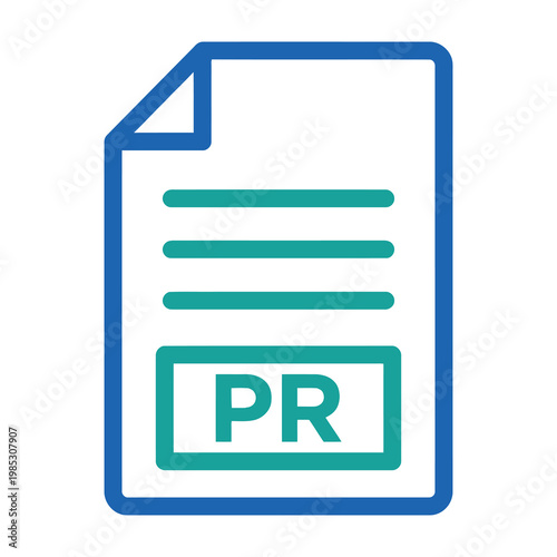 Press release document icon with PR logo