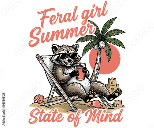 Feral Summer State of Mind, spirit of a Feral Girl Summer svg