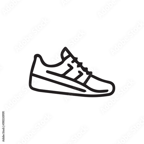 Fotografie Dynamic Running Shoe Outline Icon for Active Lifestyle and Sports Footwear Desig