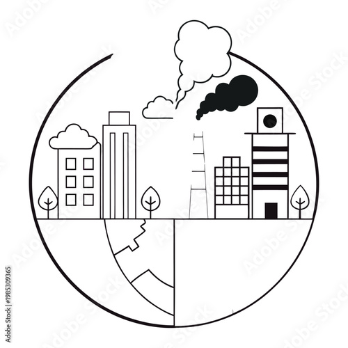 A green city thrives with trees, clean air, and sustainable living, while a polluted city struggles with smog, waste, and noise, impacting health, nature, and overall quality of life.
