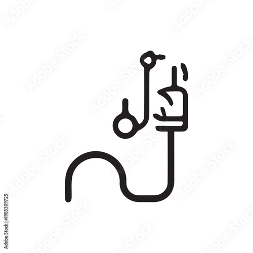 Simple intravenous fluid administration device icon for health support