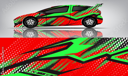 Rally car wrap vector designs. abstract livery for vehicle vinyl branding background