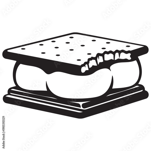 S'mores sandwich with graham cracker and marshmallow