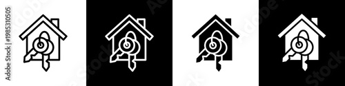 Rental Properties black and white icon design concept