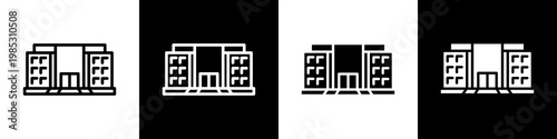 Student Housing black and white icon design concept