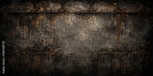 A weathered vintage brown wood surface featuring a dark grunge texture with aged pattern details and a rough material backdrop