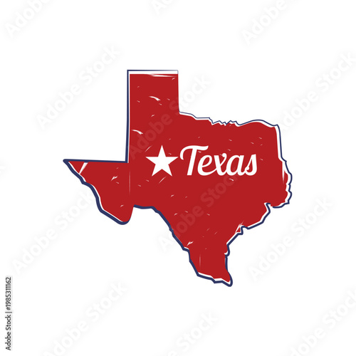 Texas Map Border in Vintage Grunge Design Perfect for Print, Apparel, etc