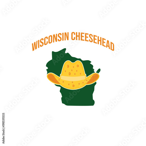 Wisconsin Classic Hat Cheesehead Perfect for Print, Apparel, Sticker, etc