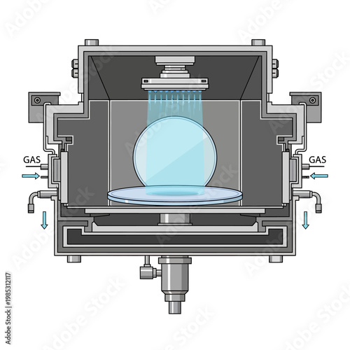 Semiconductor Wafer Processing in Vacuum Chamber with Gas Injection