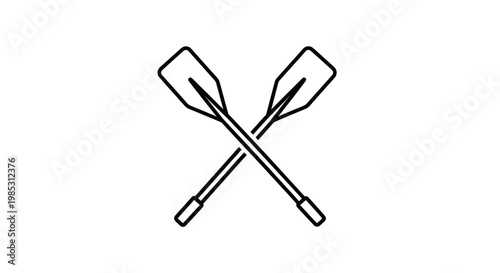 Crossed Oars Icon Vector Illustration