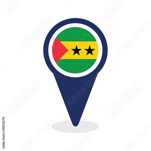Map Pointer with sao tome flag
