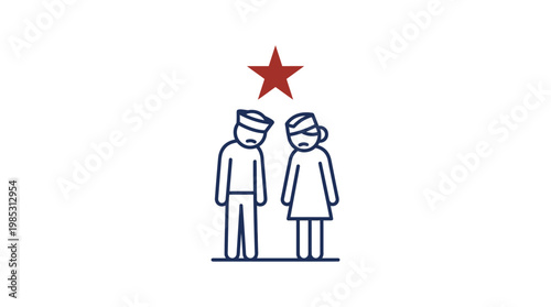 People with a Red Star Above Symbolism