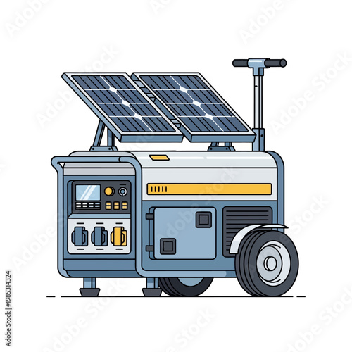 Portable solar generator with panel, renewable energy, off-grid power, sustainable technology