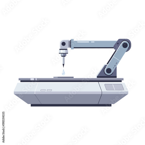 Precision Robotic Arm Dispensing Liquid on Scientific Instrument
