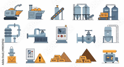 Industrial equipment and precious metals collection.