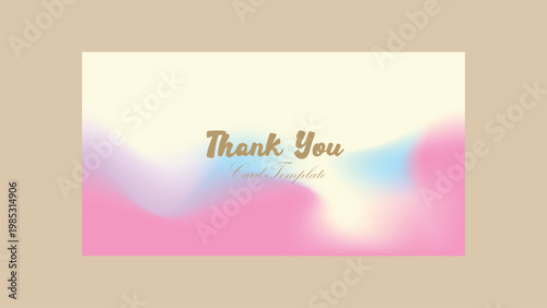 Thank you card template gradient background