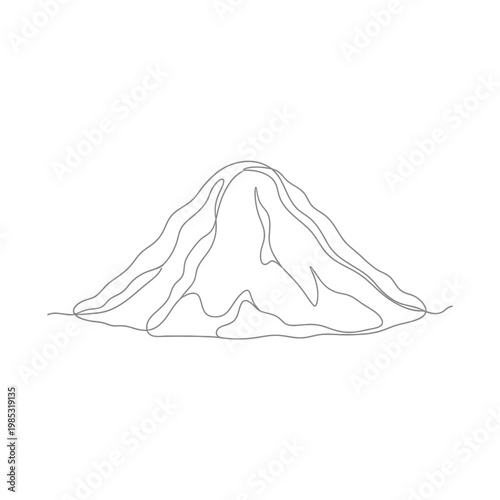 Minimalist Continuous Line Art of Organic Henna Powder for Botanical Cosmetic Branding Symbolizing Natural Beauty