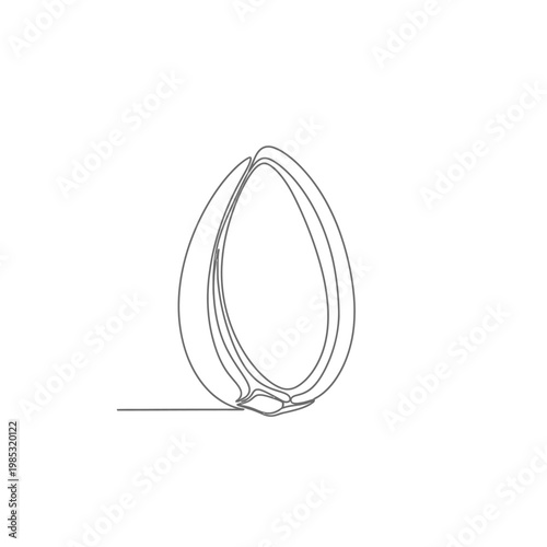 Minimalist Continuous Line Art of an Argan Oil Seed for Moroccan Liquid Gold Branding Symbolizing Luxury Care