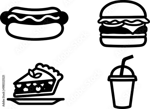 A set of four different food items are shown