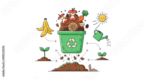 Compost Bin with Organic Waste Recycling.