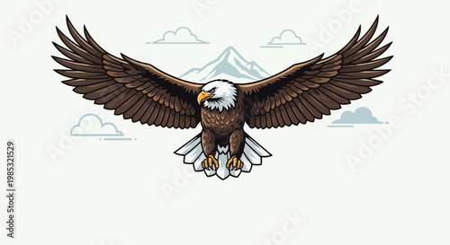 American Bald Eagle in Flight.