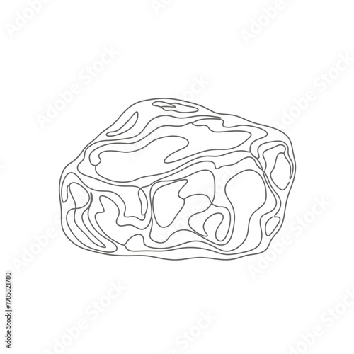 Minimalist Peru Balsam Resin Piece Continuous Line Art for Natural Fragrance and Healing Salves