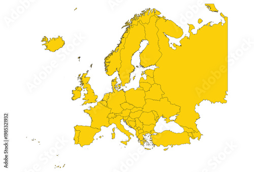 Europe with Countries map vector illustration.